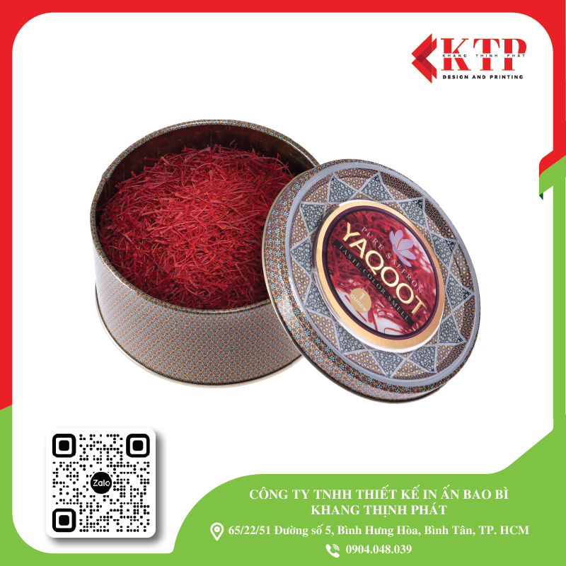 Xưởng in hộp thiếc đựng saffron Xưởng in hộp thiếc đựng saffron