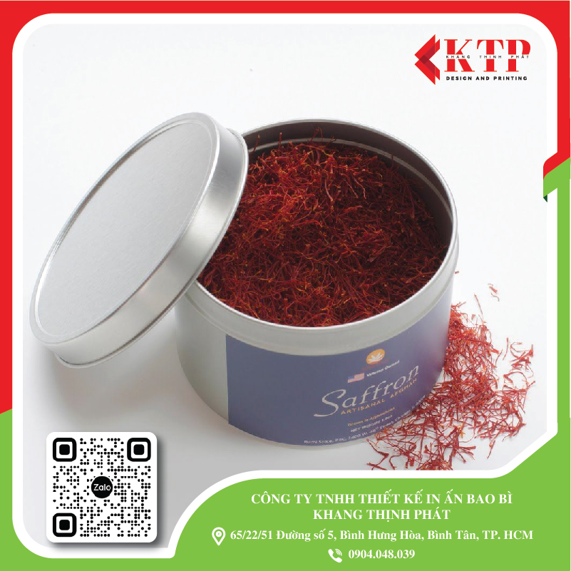 In hộp thiếc đựng saffron TPHCM In hộp thiếc đựng saffron TPHCM