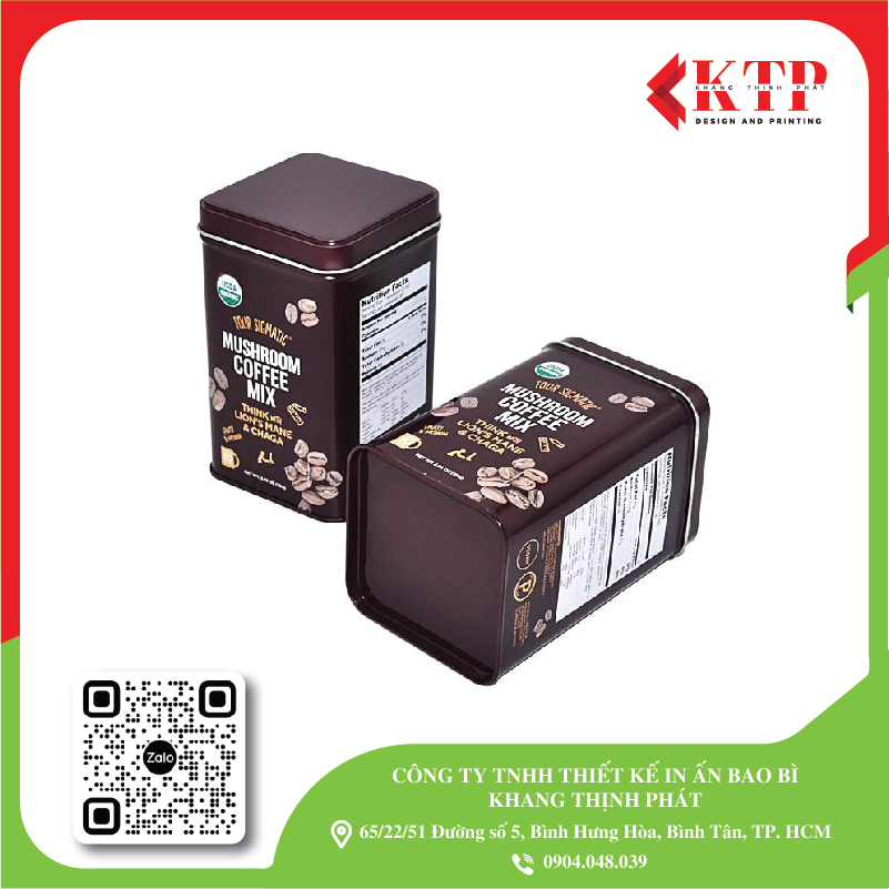 Hộp thiếc vuông đựng cà phê Hộp thiếc vuông đựng cà phê