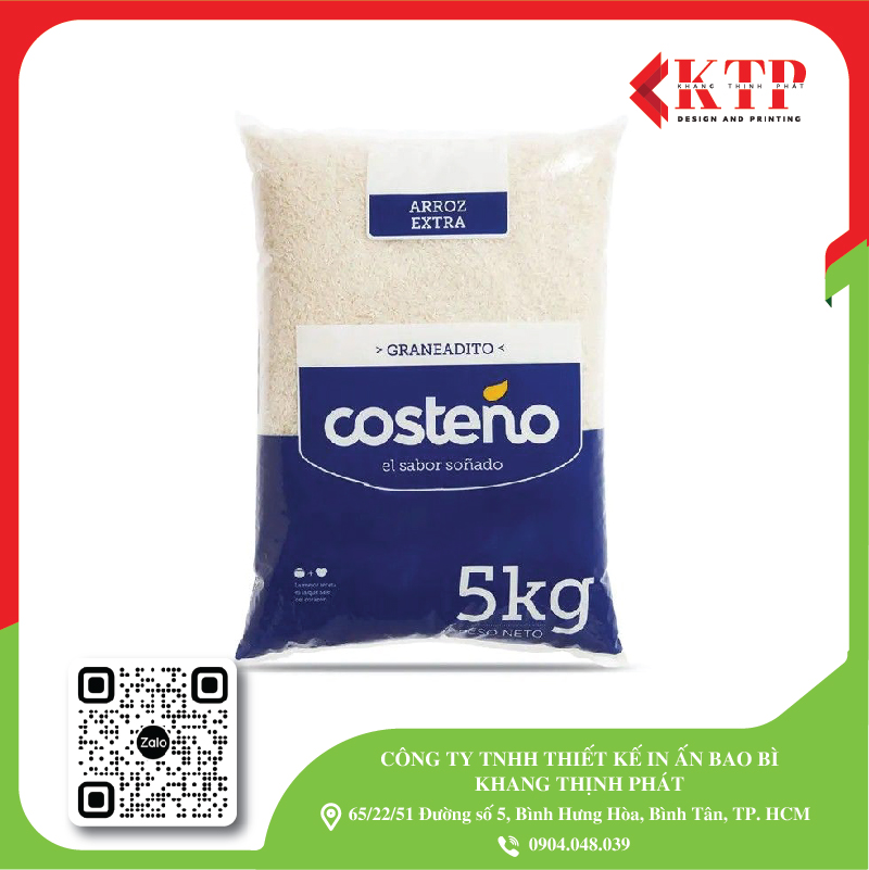 Túi gạo 5kg in logo Túi gạo 5kg in logo