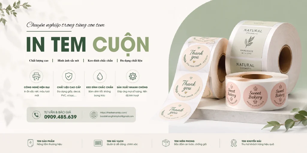 In Tem Cuộn – Giải Pháp Tem Nhãn Tiện Lợi Cho Sản Xuất Và Đóng Gói