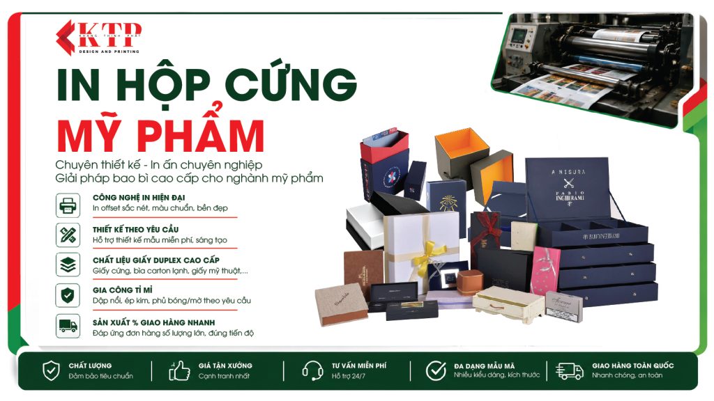 In Hộp Cứng Mỹ Phẩm – Bao Bì Nâng Tầm Thương Hiệu