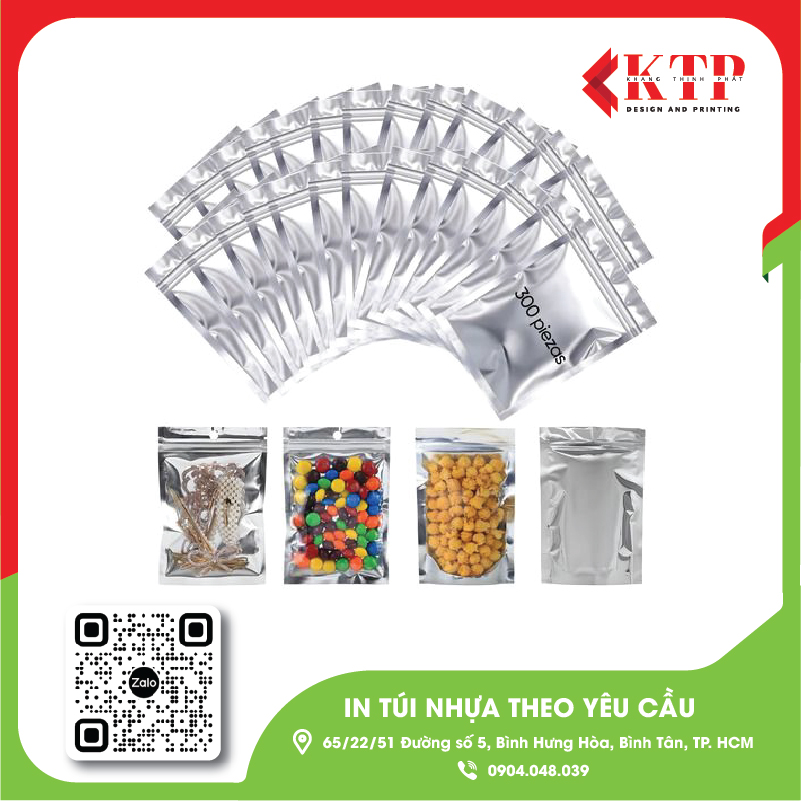 in túi zip bạc theo yêu cầu giá rẻ