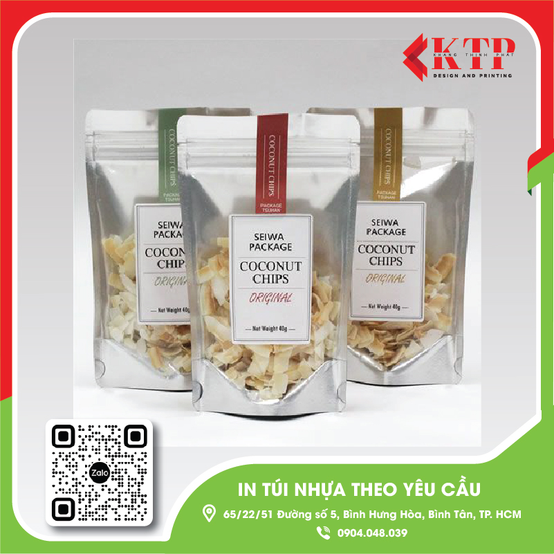 cty in túi zip bạc đựng thực phẩm sấy khô