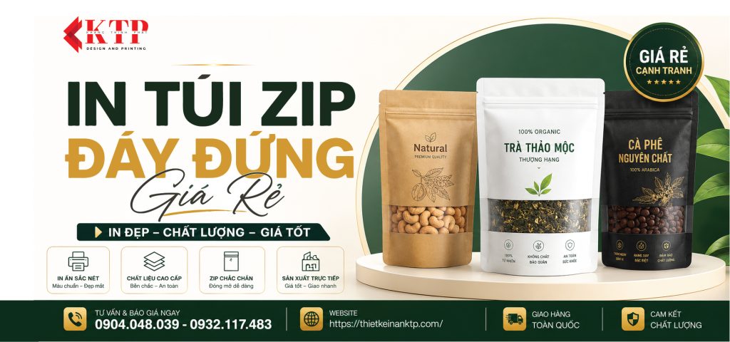 In Túi Zip Đáy Đứng Giá Rẻ – Bao Bì Nhựa Tiện Lợi, Tối Ưu Chi Phí