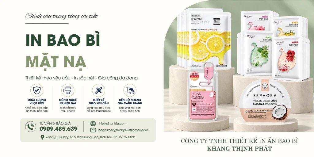 In Bao Bì Mặt Nạ Theo Yêu Cầu – Giá Rẻ HCM, Thiết Kế Đẹp Chuẩn Mỹ Phẩm