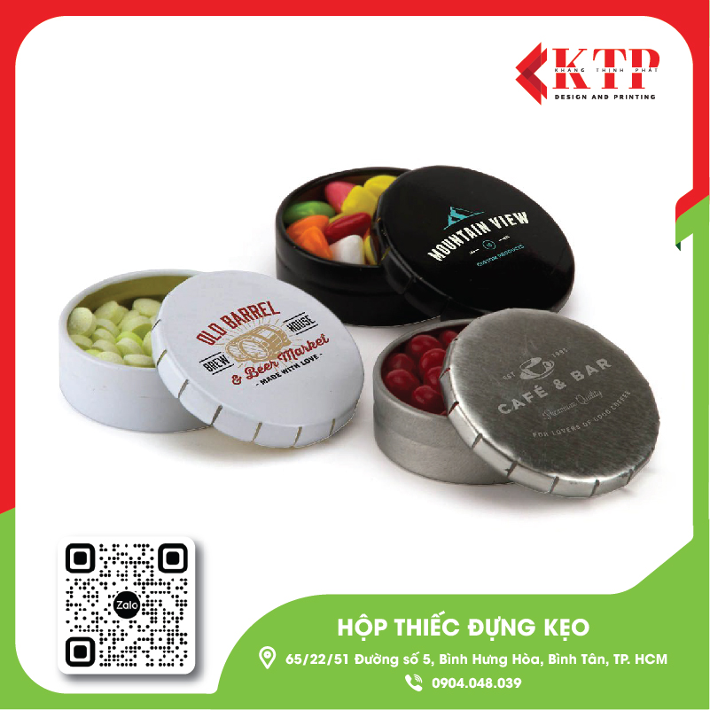 In hộp thiếc tròn đựng kẹo In hộp thiếc tròn đựng kẹo