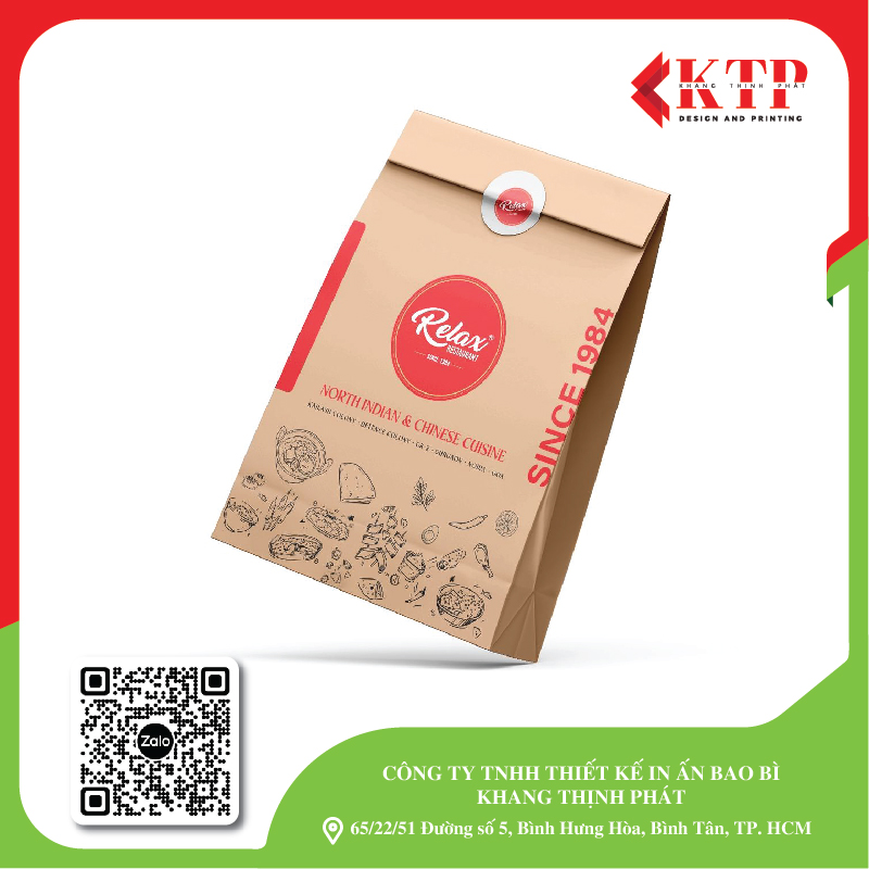 in túi giấy đựng thực phẩm theo yêu cầu