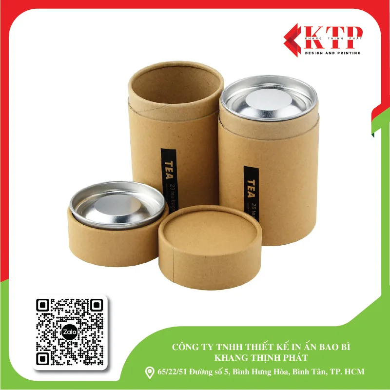 lon giấy đựng trà nắp kim loại lon giấy đựng trà nắp kim loại