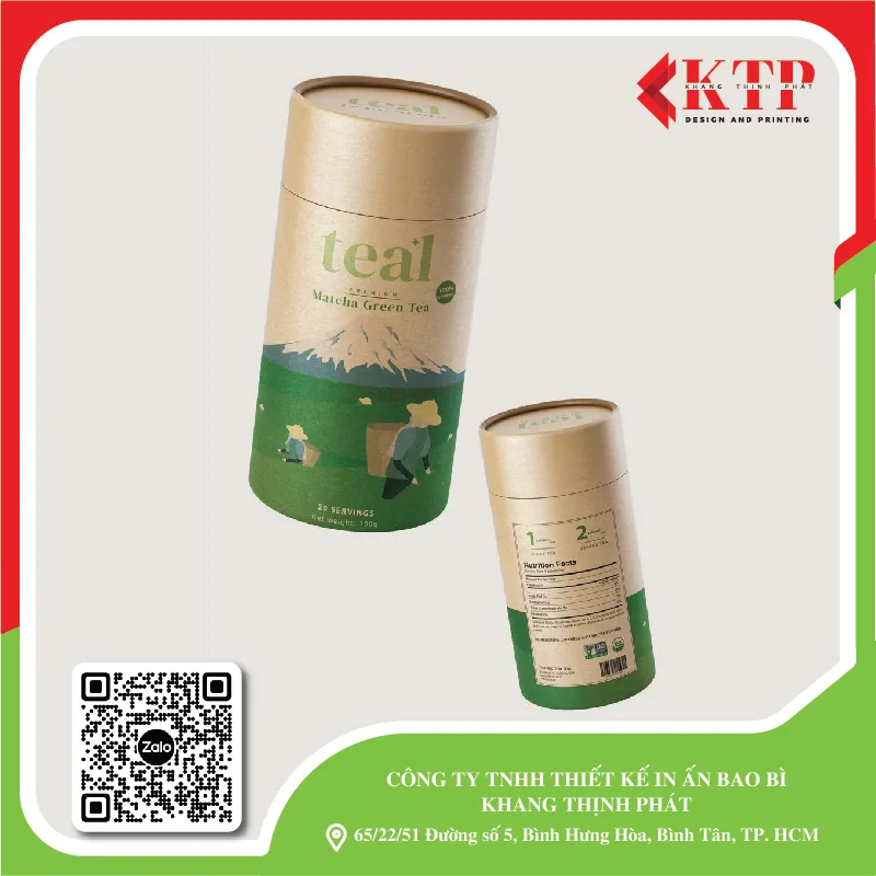 lon giấy đựng trà kraft lon giấy đựng trà kraft