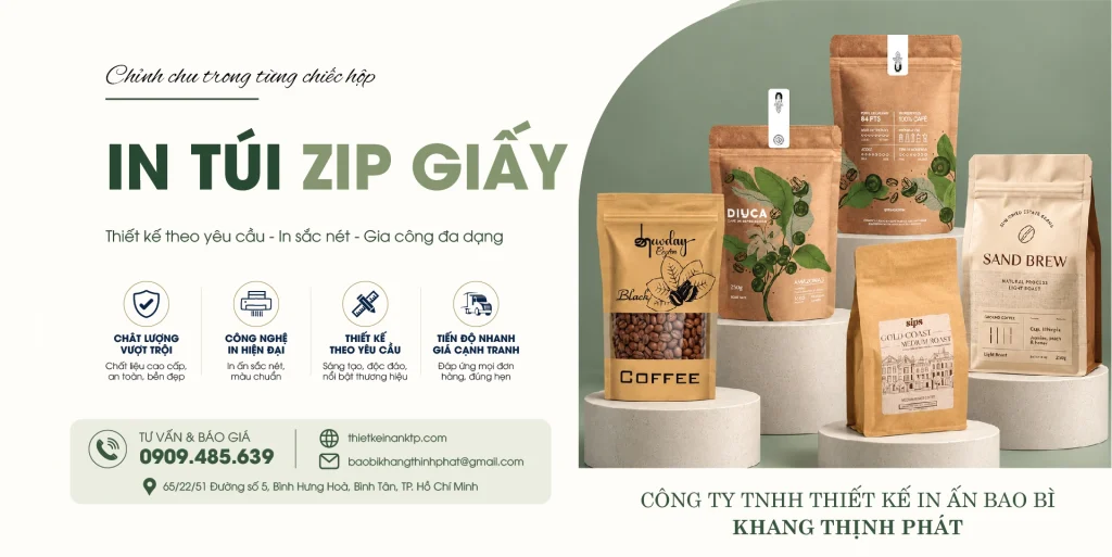 Túi Zip Giấy Đẹp, Đa Dạng Kích Thước | In Theo Yêu Cầu