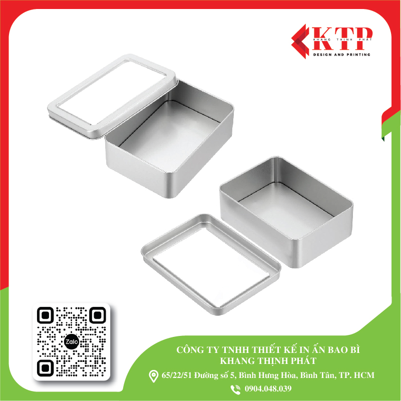 hộp thiếc nắp có cửa sổ