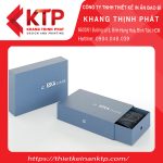 Hộp giấy có kiểu dáng hình chữ nhật màu xanh