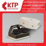 Hộp giấy đựng giày hình đa giác màu nâu