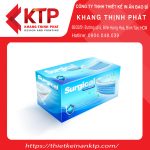 Hộp giấy đựng khẩu trang màu xanh nổi bật