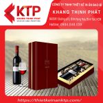 Hộp giấy đựng rượu màu đỏ đô mạnh mẽ, tinh tế