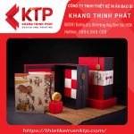 Hộp bánh trung thu phối màu đỏ đen